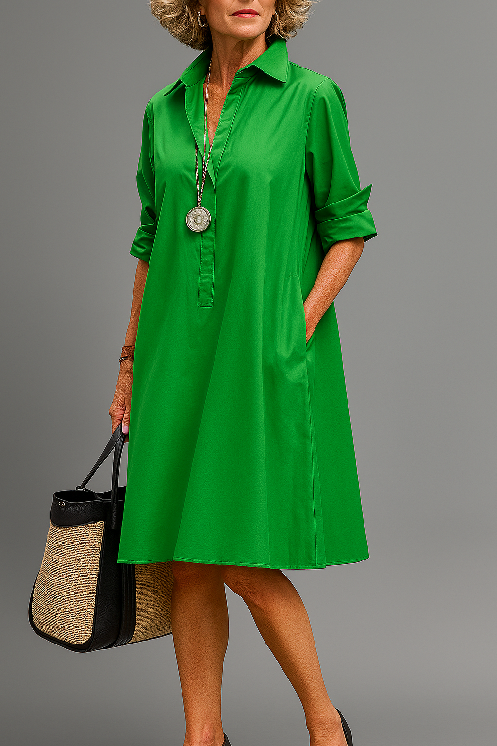 Robe midi soignée et élégante