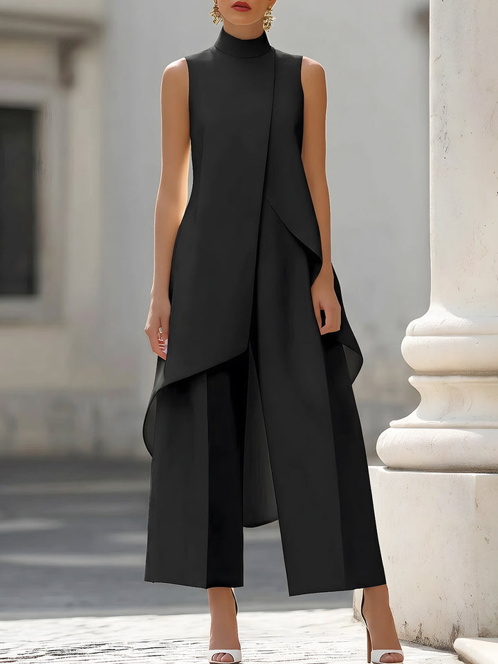 Catalina | Ensemble femme à col montant et pantalon palazzo