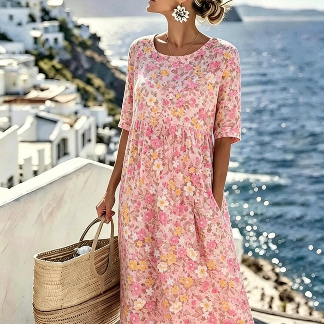 Grace™ - Robe midi d'été élégante à fleurs