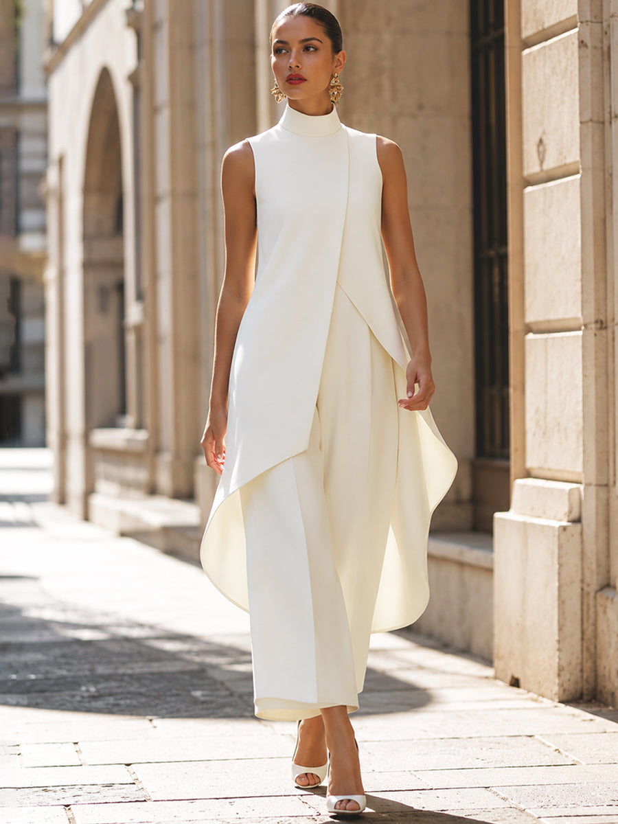Catalina | Ensemble femme à col montant et pantalon palazzo