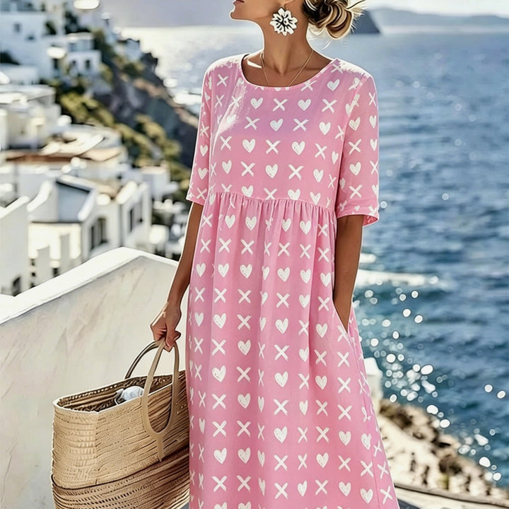 Lottie™ | Robe midi d'été à encolure en cœur