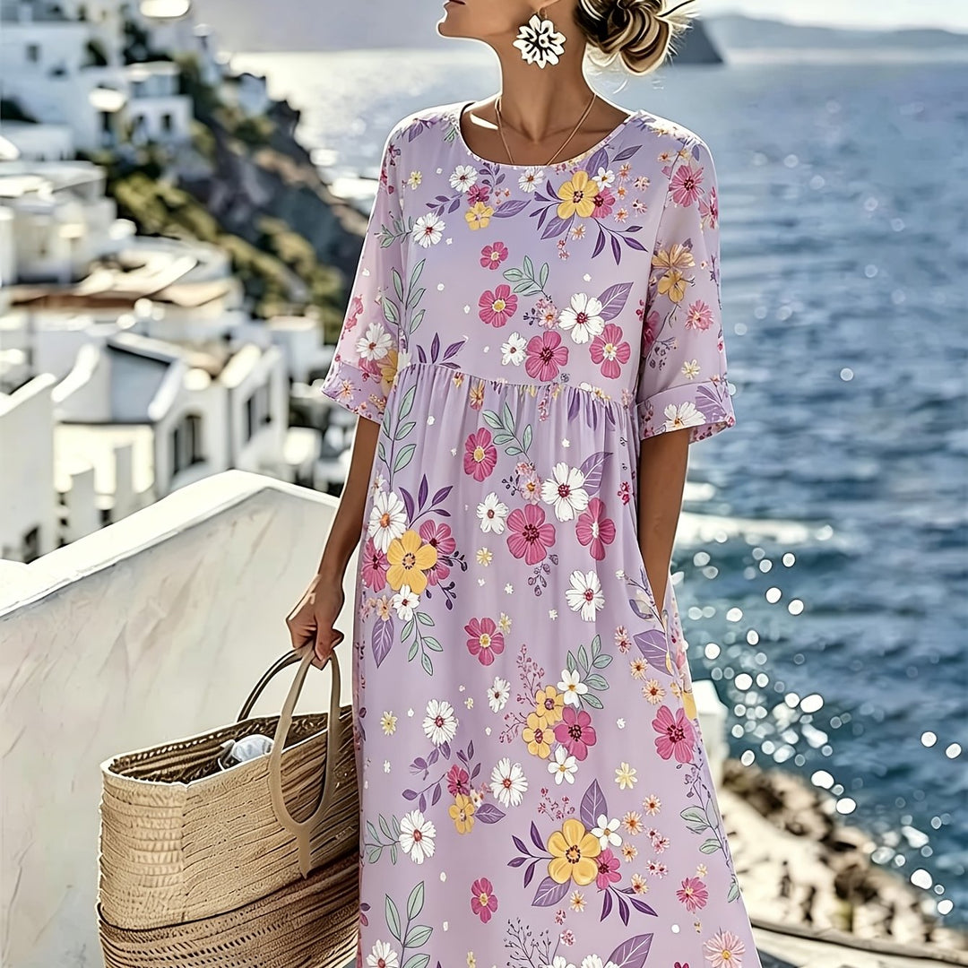 Amelia™ - Robe midi d'été élégante à fleurs