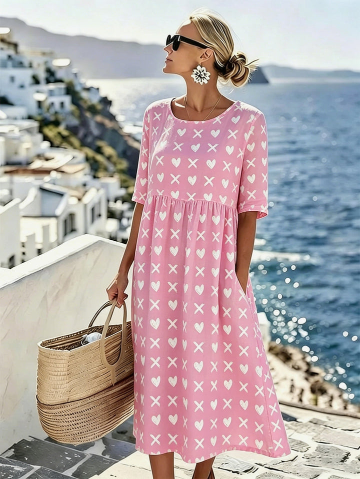 Lottie™ | Robe midi d'été à encolure en cœur