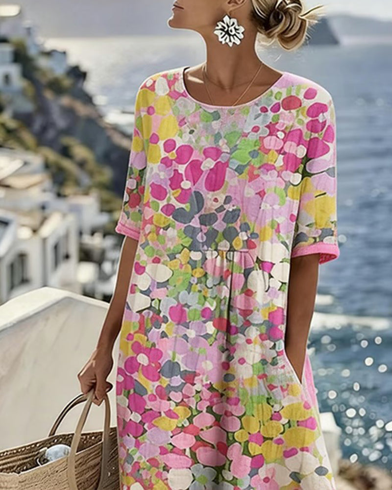 Elena™ - Robe midi d'été élégante à fleurs
