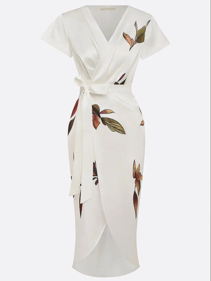 Amelia | Robe portefeuille élégante à fleurs
