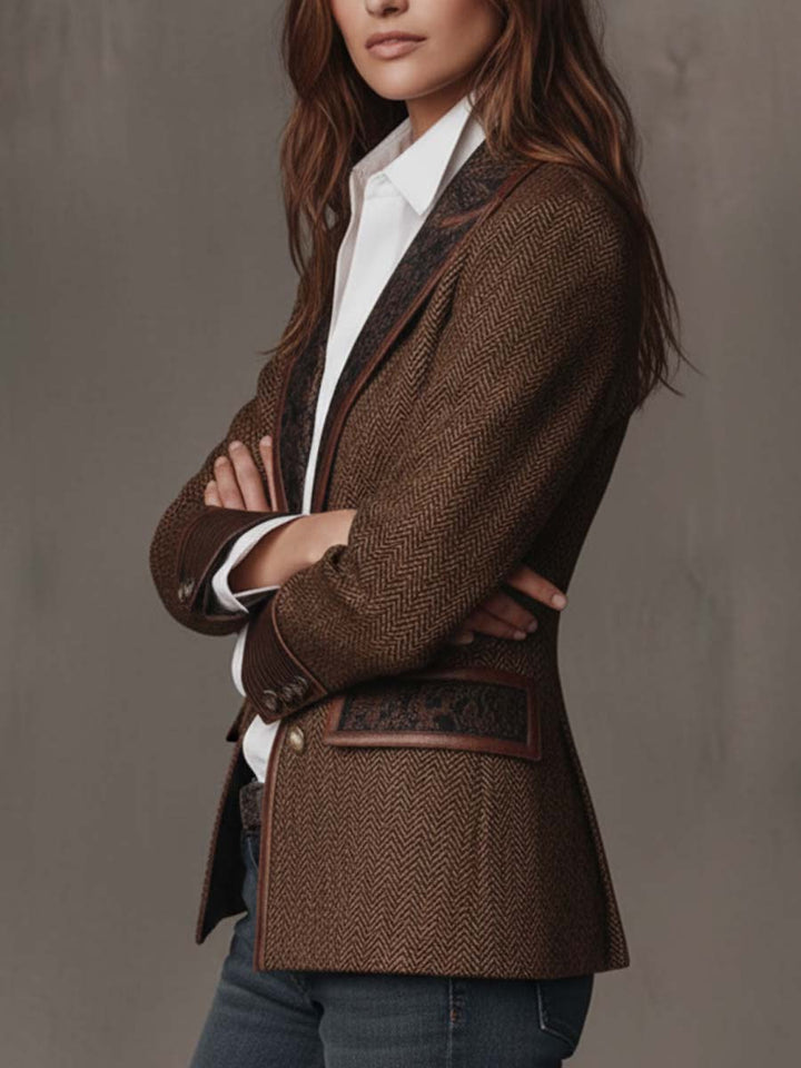 Theodora | Blazer en tissu à chevrons