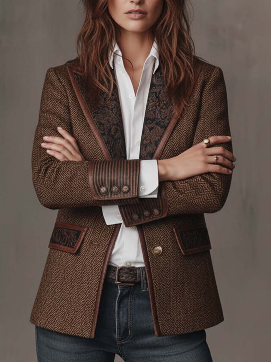 Theodora | Blazer en tissu à chevrons