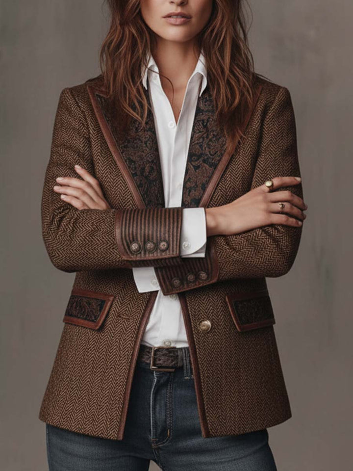 Theodora | Blazer en tissu à chevrons