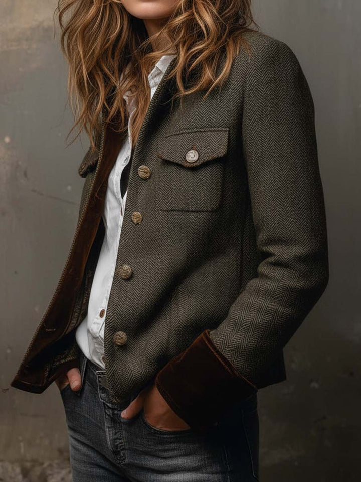 Rowena | Blazer à liseré contrastant à chevrons