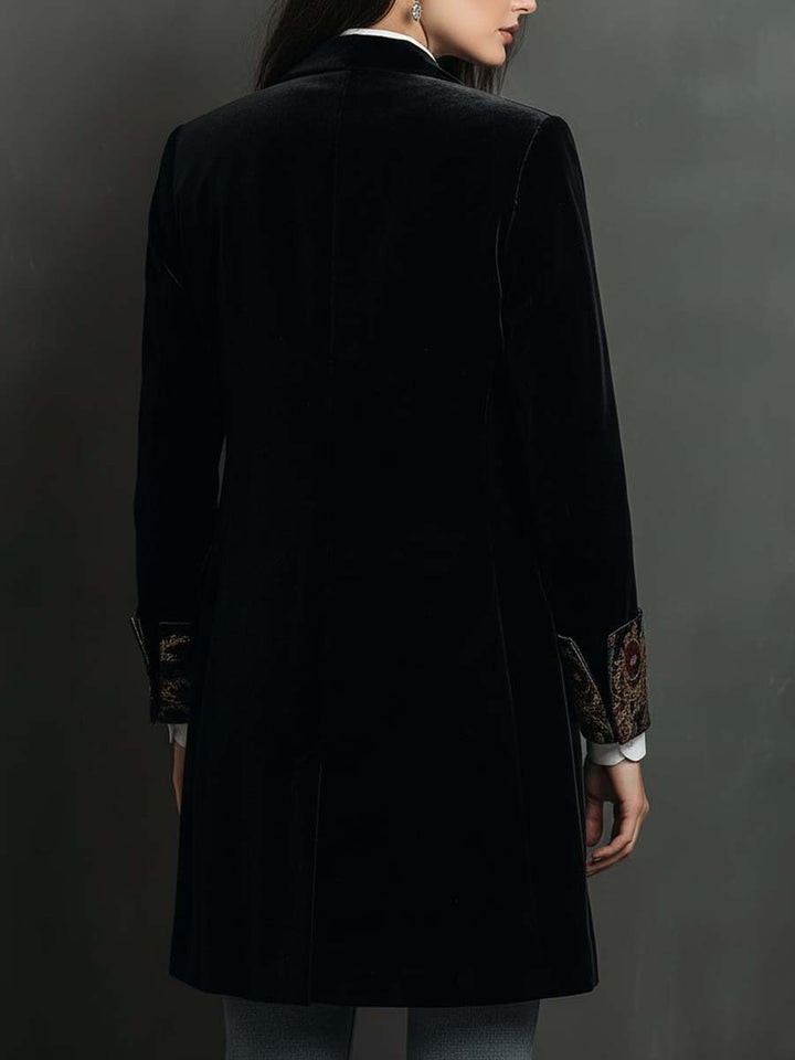 Verity | Blazer noir baroque à revers