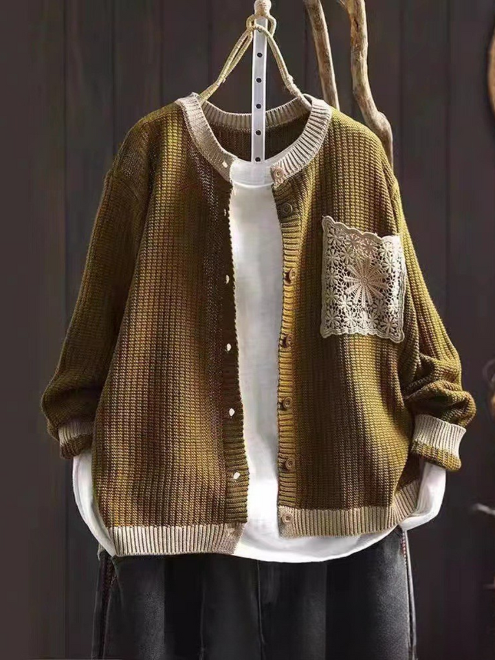 MAISON LUMIÈRE | Cardigan Maille Gaufrée à Poches Sandrine