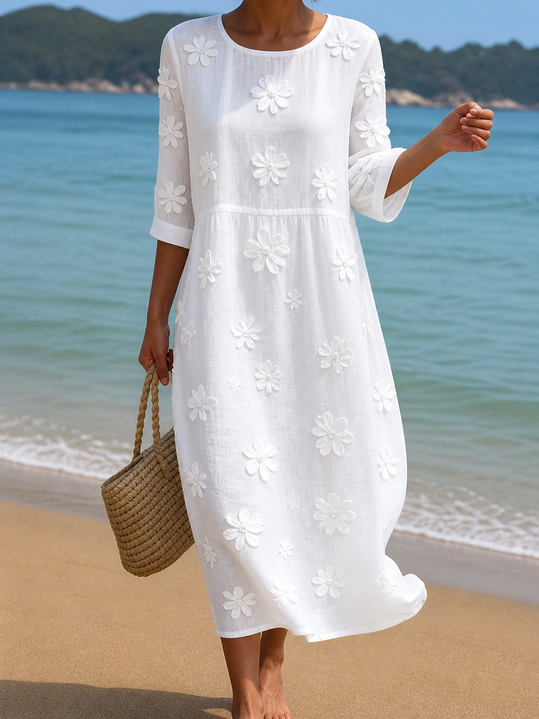 Robe décontractée pour femme à imprimé floral