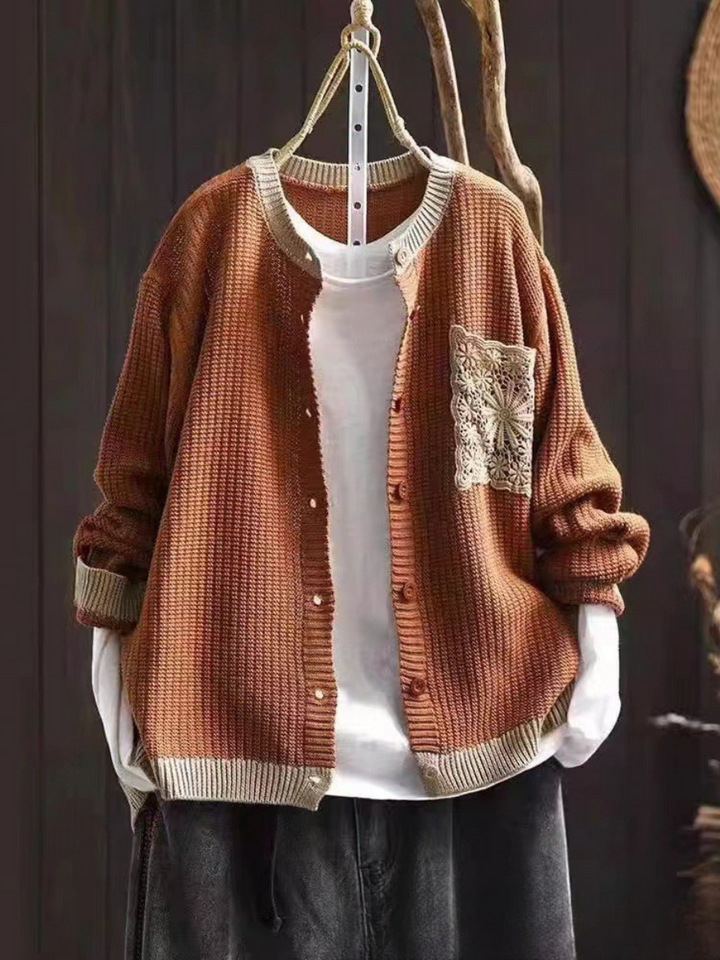 MAISON LUMIÈRE | Cardigan Maille Gaufrée à Poches Sandrine