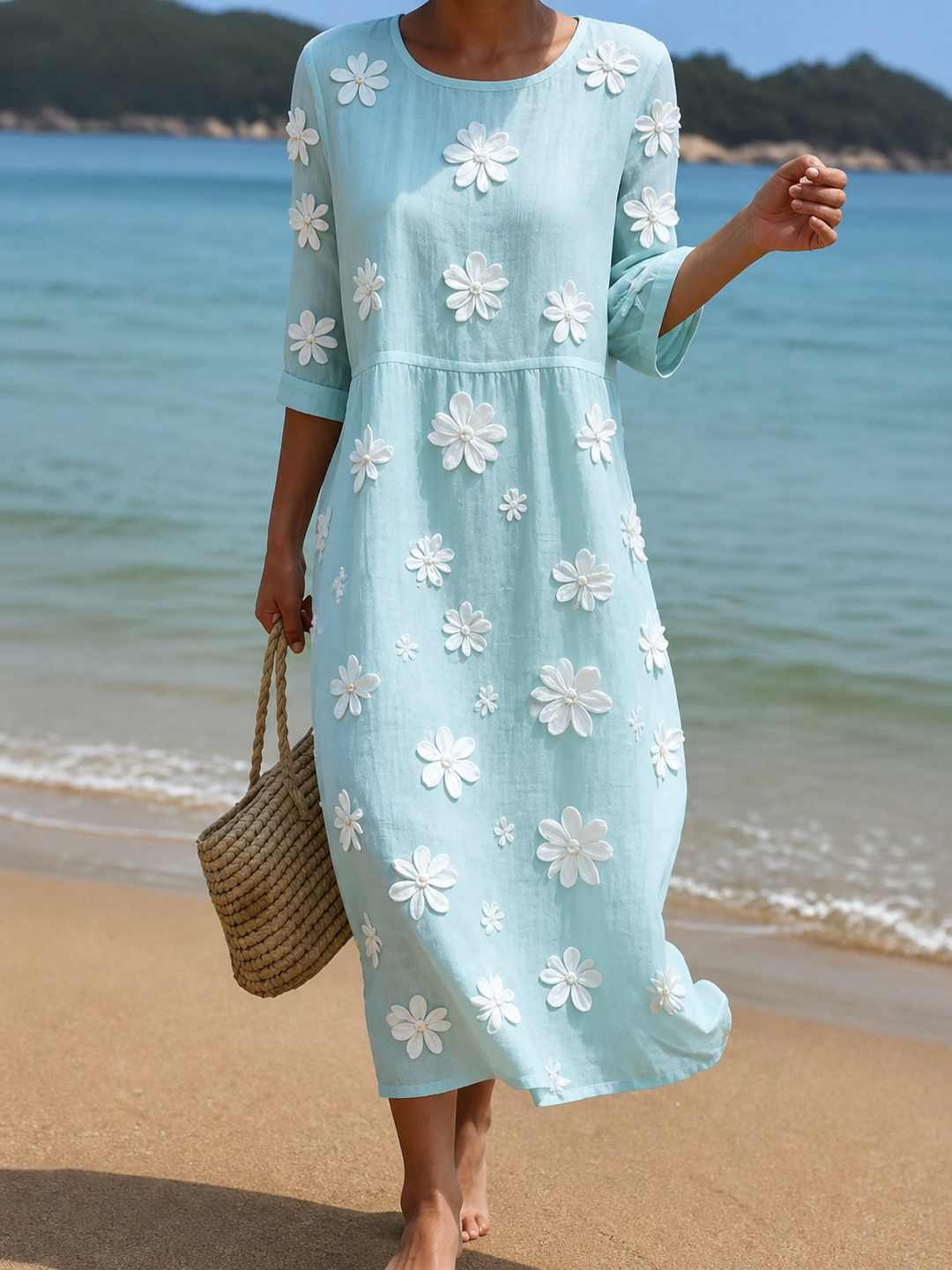 Robe décontractée pour femme à imprimé floral