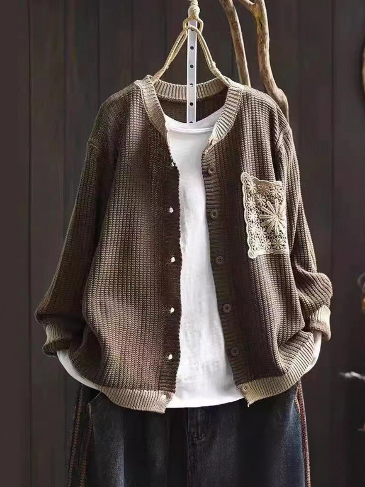 MAISON LUMIÈRE | Cardigan Maille Gaufrée à Poches Sandrine