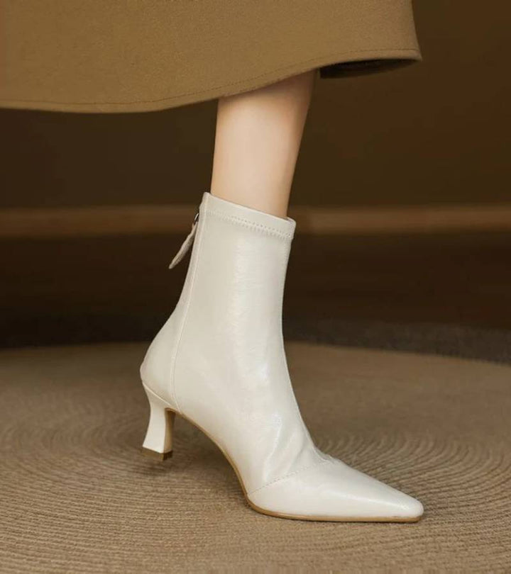 MAISON LUMIÈRE | Bottines en cuir à talon élégant