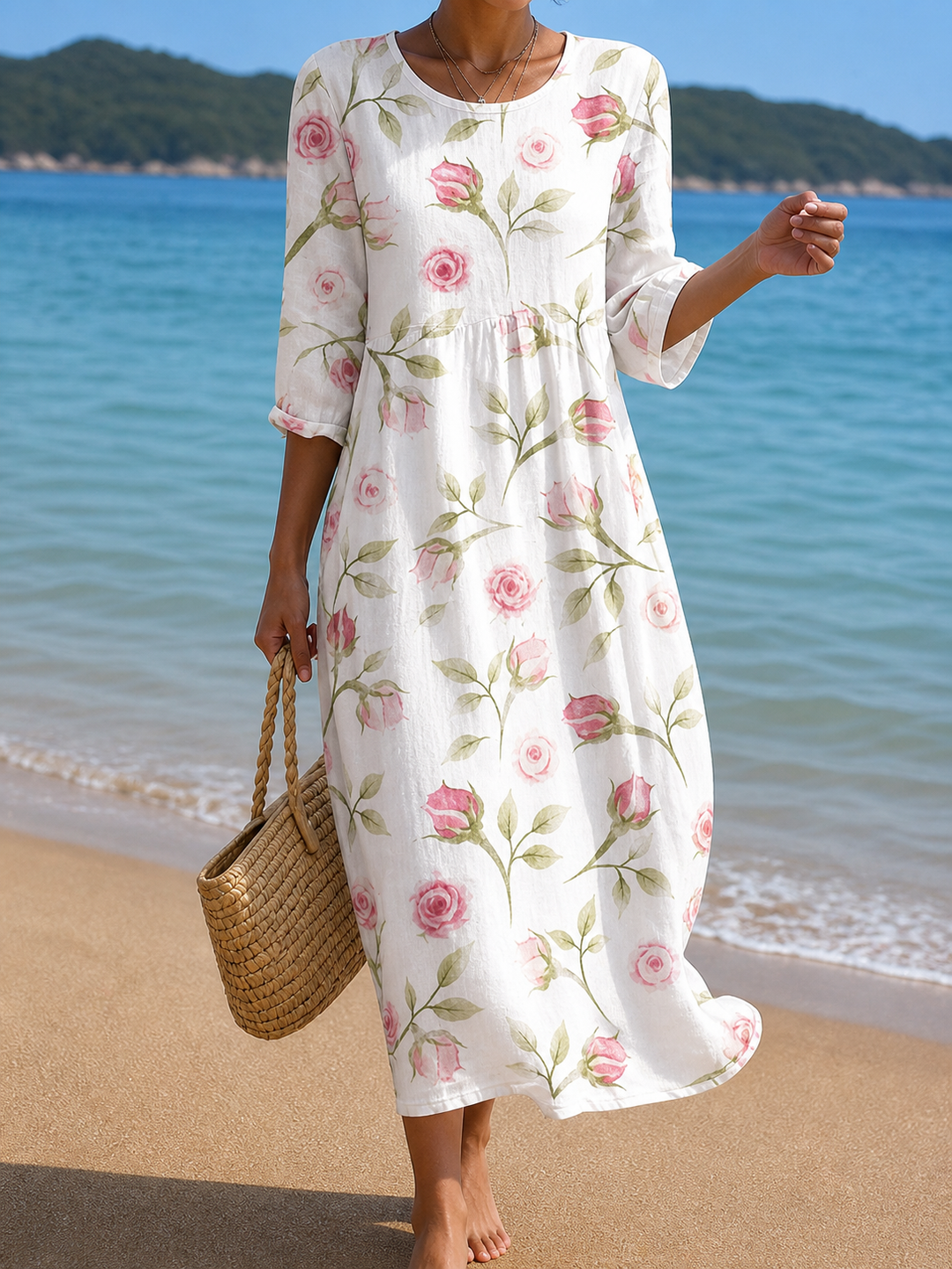 Robe décontractée pour femme à imprimé floral