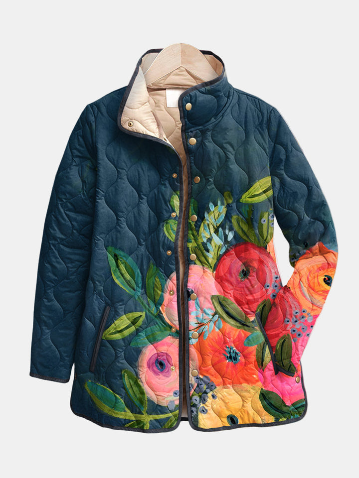 MAISON LUMIÈRE | Veste Matelassée Fleurs Peintes Camille