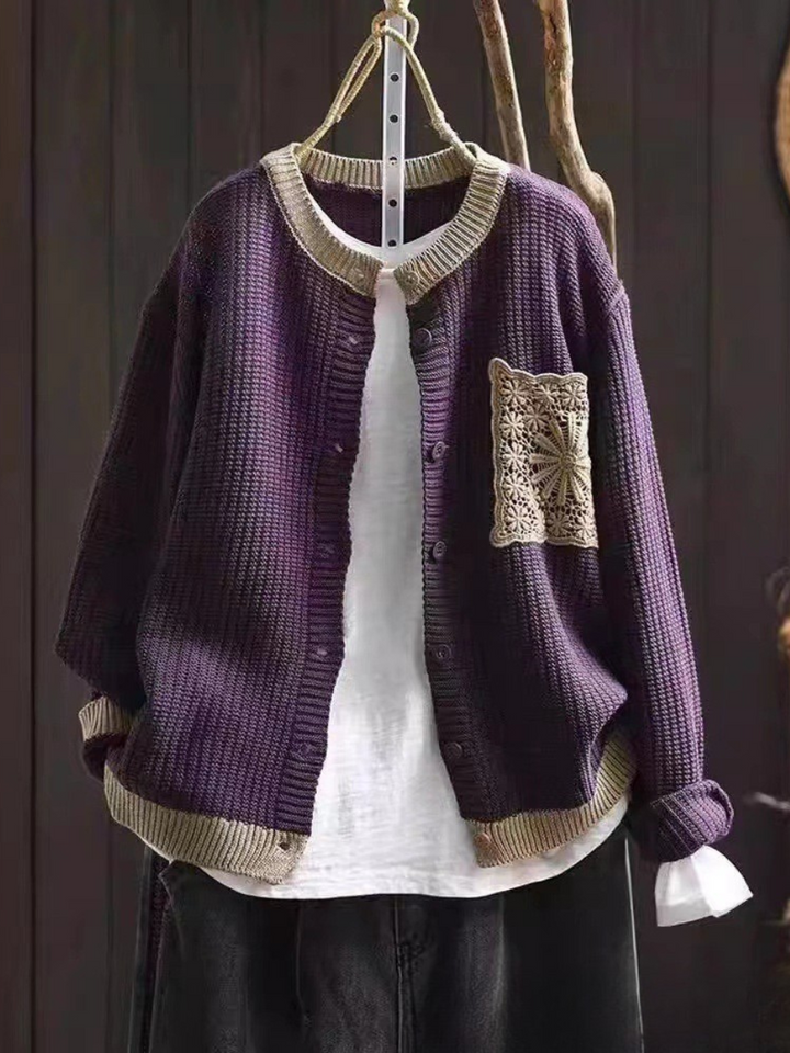 MAISON LUMIÈRE | Cardigan Maille Gaufrée à Poches Sandrine