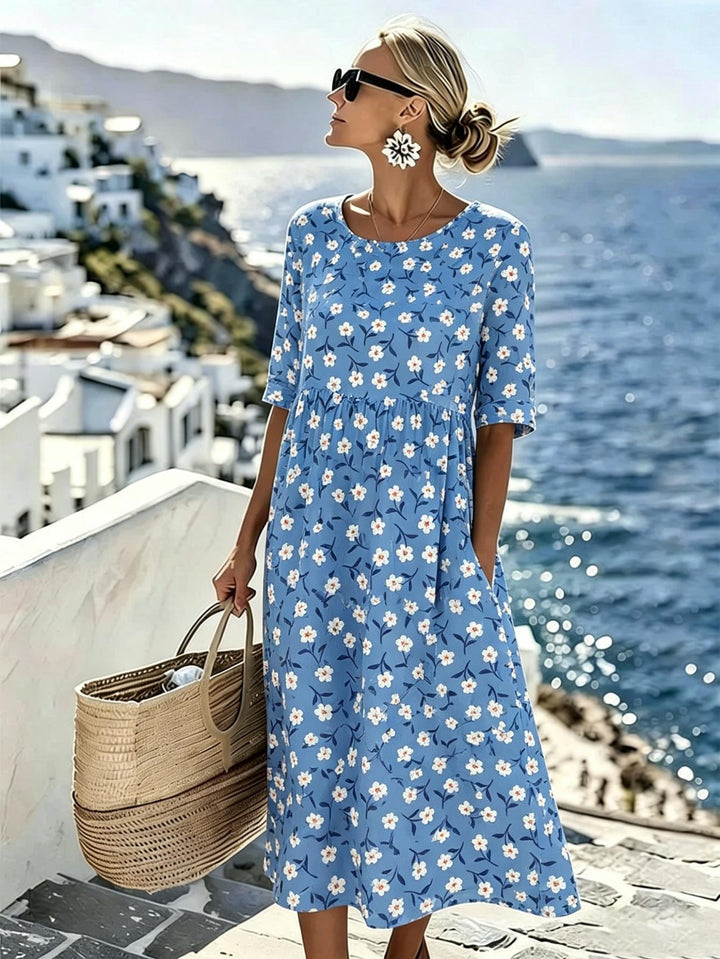 Lily™ - Robe midi d'été élégante à fleurs