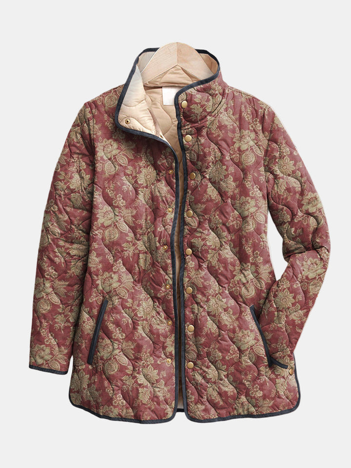 MAISON LUMIÈRE | Veste Matelassée Damas Prune Sophie