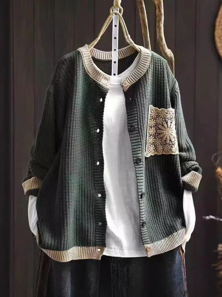 MAISON LUMIÈRE | Cardigan Maille Gaufrée à Poches Sandrine