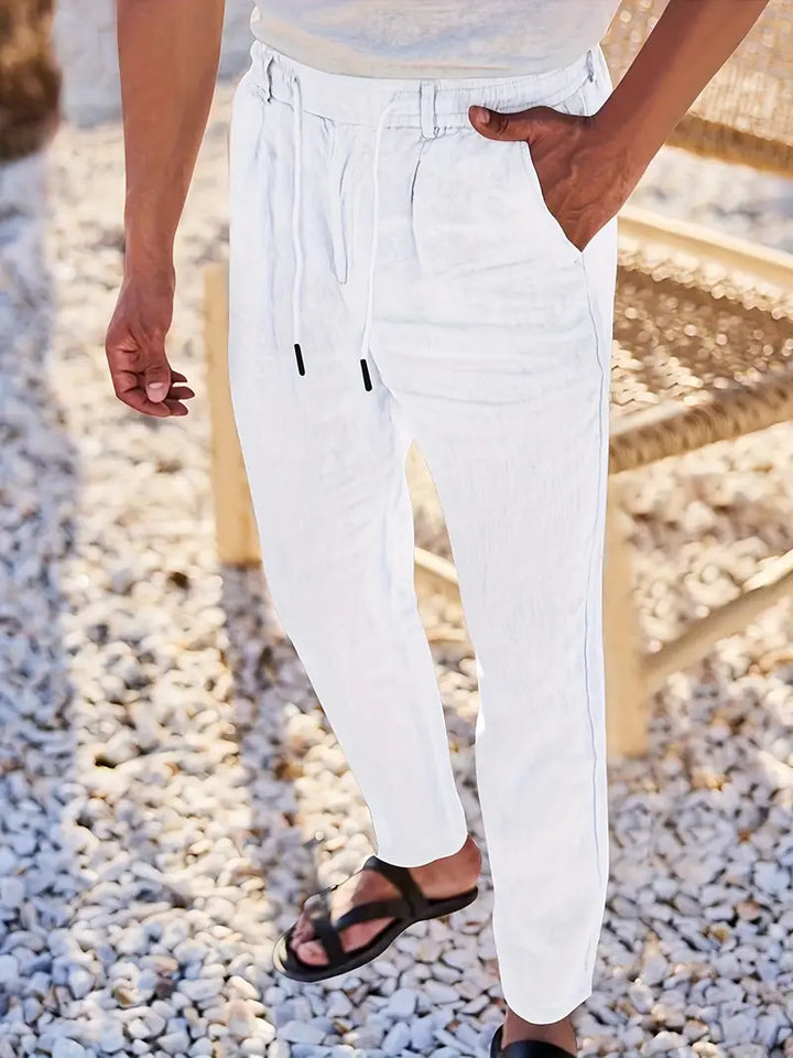 MAISON LUMIÈRE | PANTALONS LARGES EN LIN AVEC CORDON