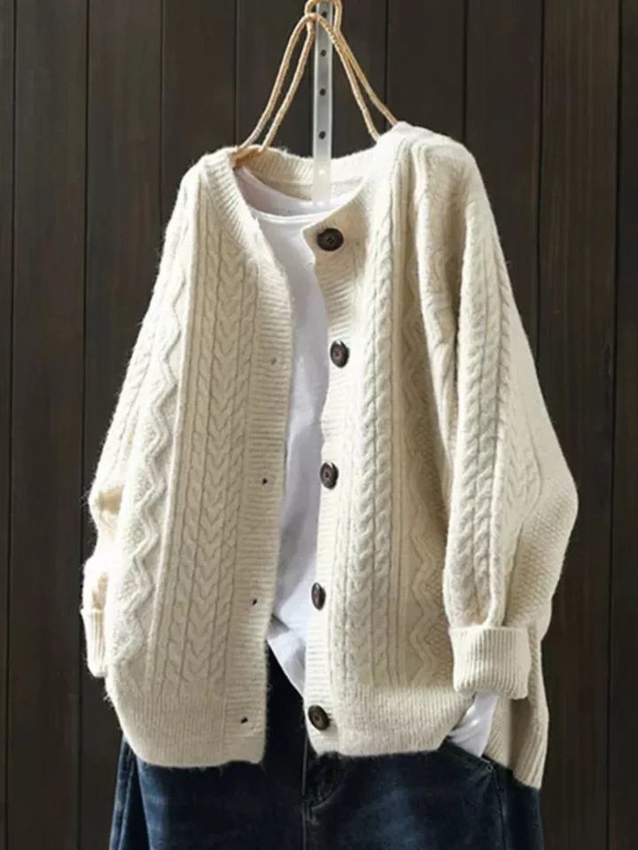 MAISON LUMIÈRE | Cardigan Torsades Col Rond Sophie