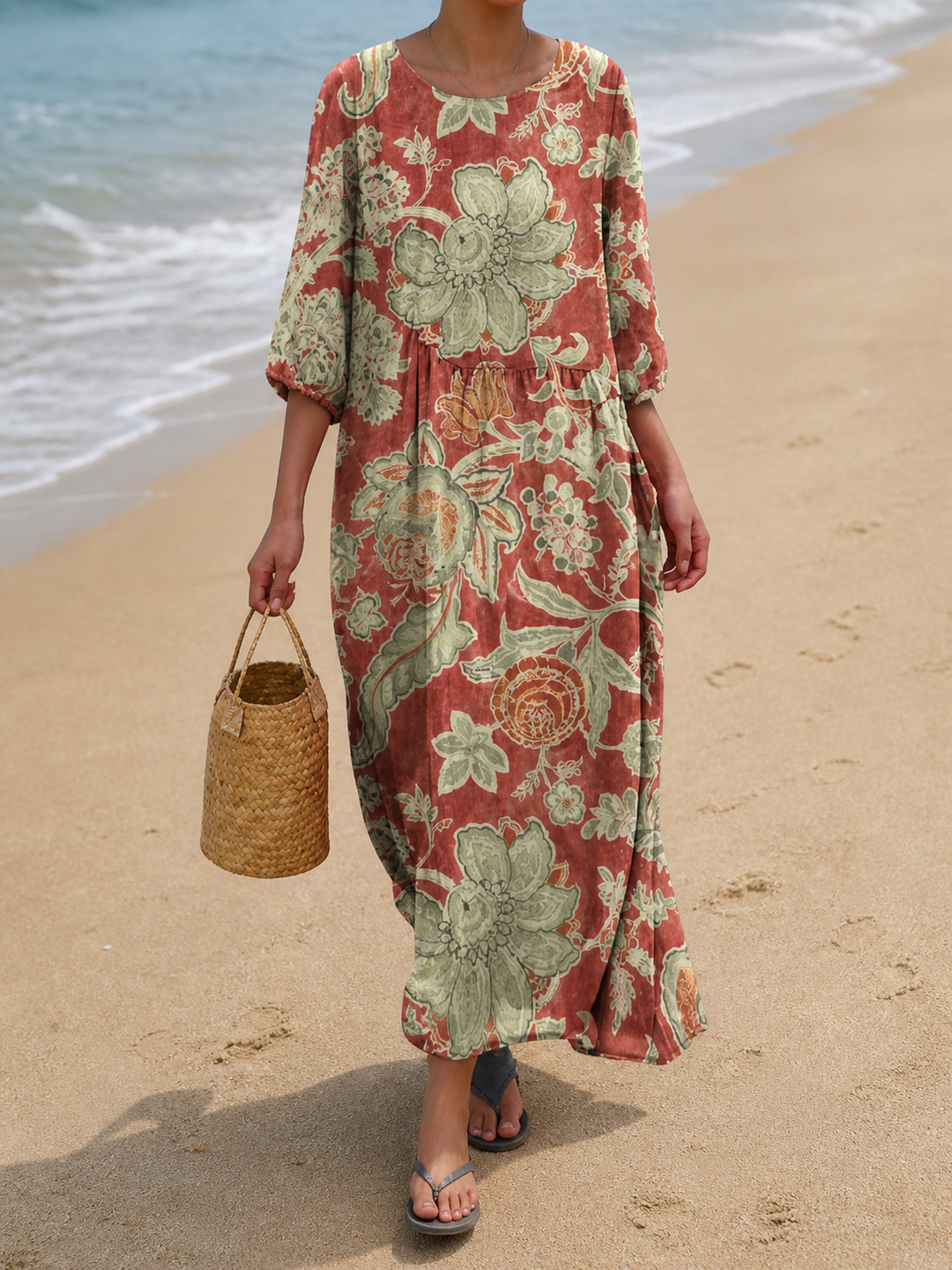 Robe décontractée pour femme à motif floral