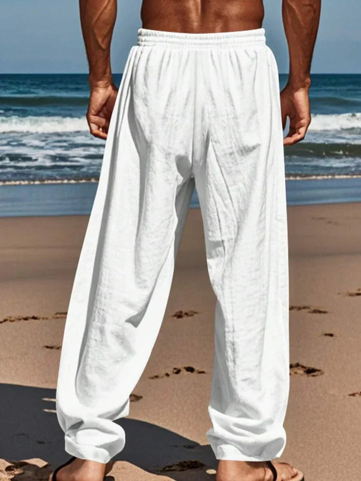 MAISON LUMIÈRE | PANTALON LÉGER EN LIN AVEC CORDON