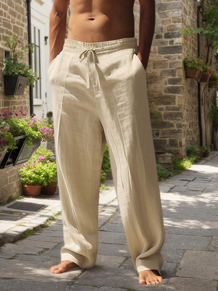 MAISON LUMIÈRE | PANTALON LÉGER EN LIN AVEC CORDON