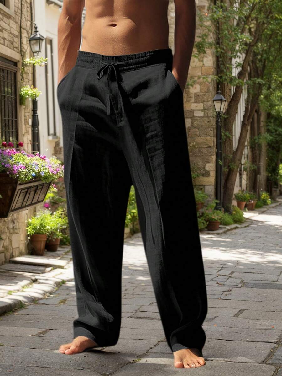 MAISON LUMIÈRE | PANTALON LÉGER EN LIN AVEC CORDON