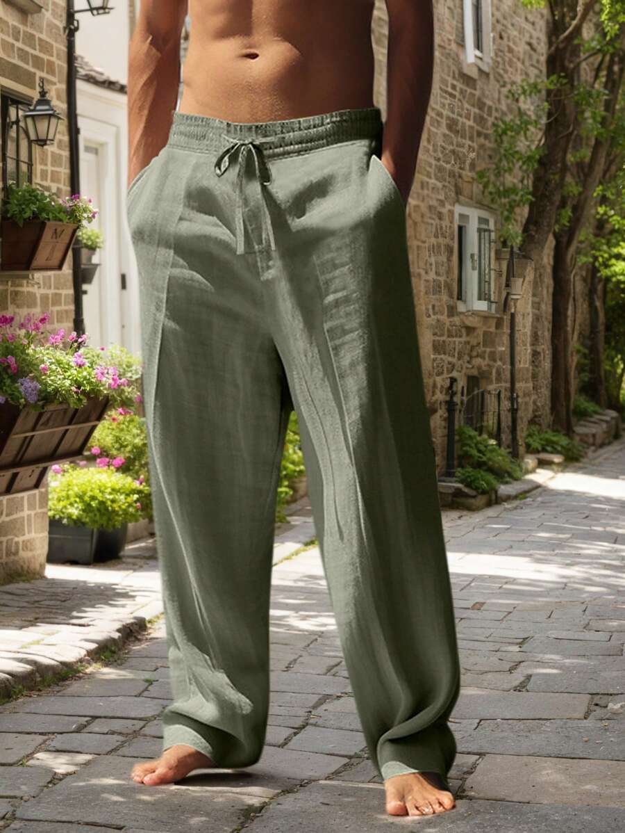 MAISON LUMIÈRE | PANTALON LÉGER EN LIN AVEC CORDON