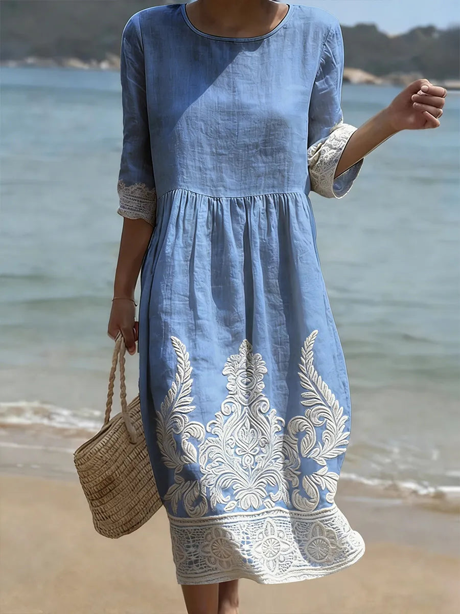 Robe décontractée pour femme à motif floral