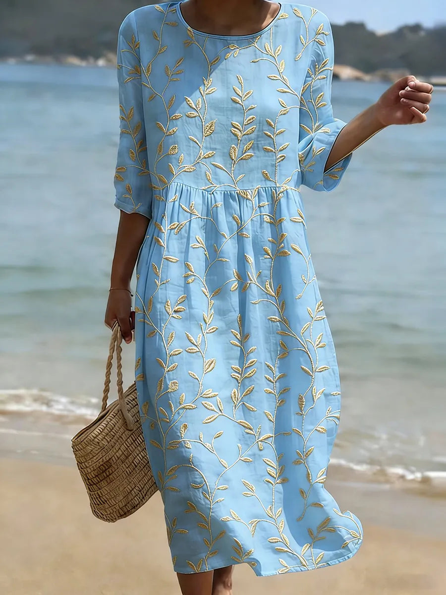 Robe décontractée pour femme à motif floral
