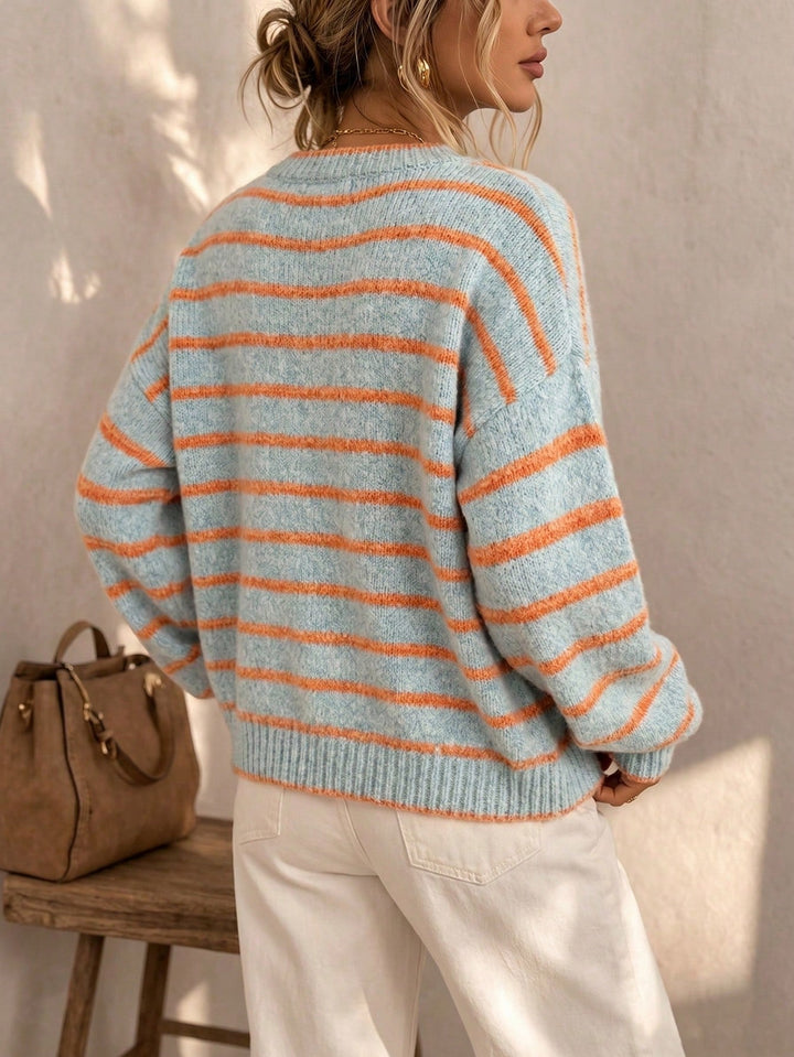 Mabel | Cardigan en maille rayé