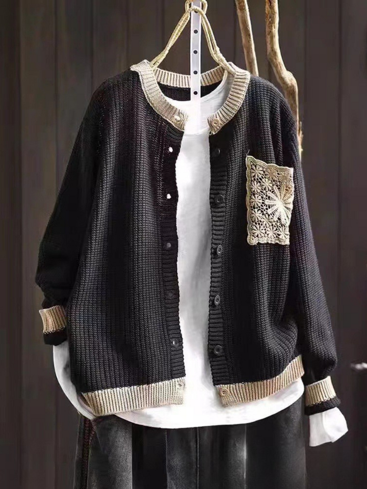 MAISON LUMIÈRE | Cardigan Maille Gaufrée à Poches Sandrine