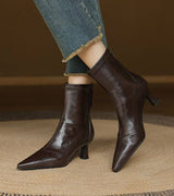 MAISON LUMIÈRE | Bottines en cuir à talon élégant