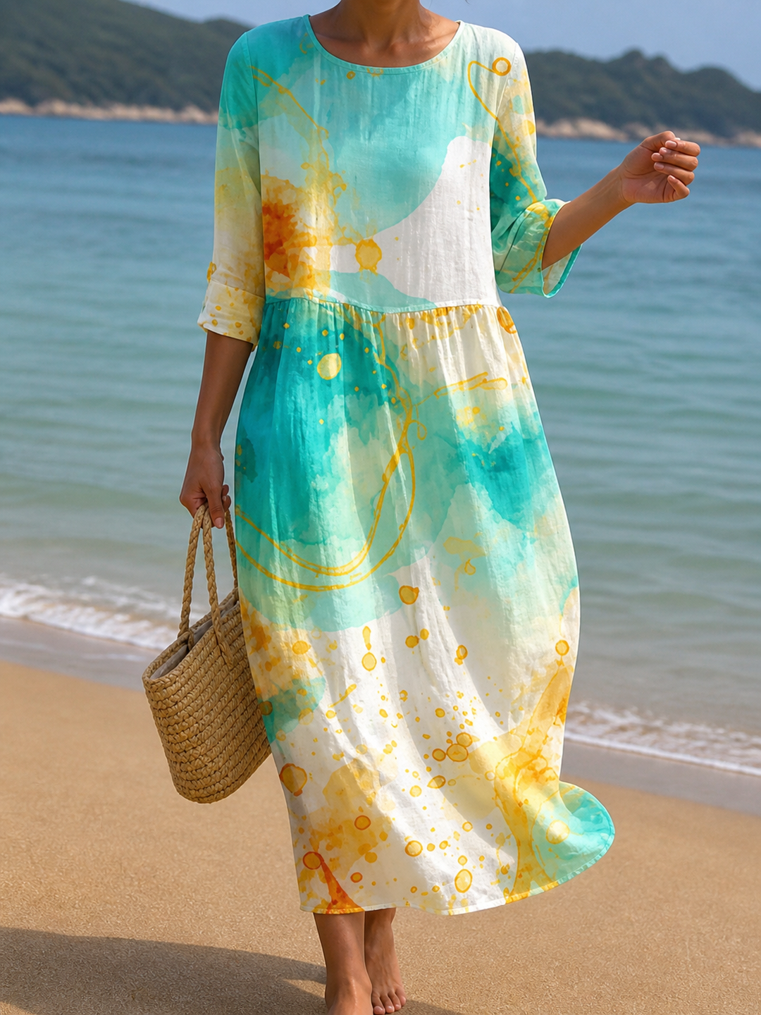Robe décontractée pour femme à motif floral