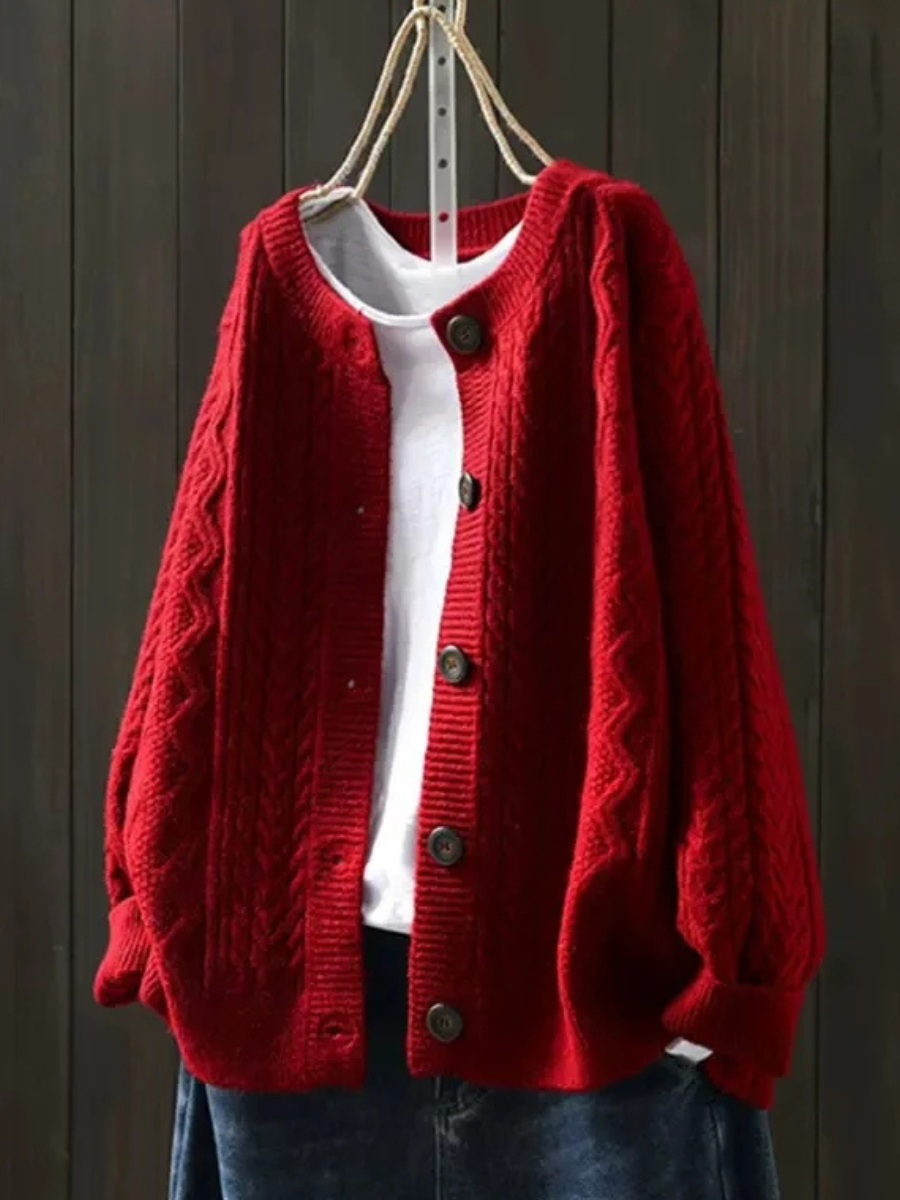 MAISON LUMIÈRE | Cardigan Torsades Col Rond Sophie