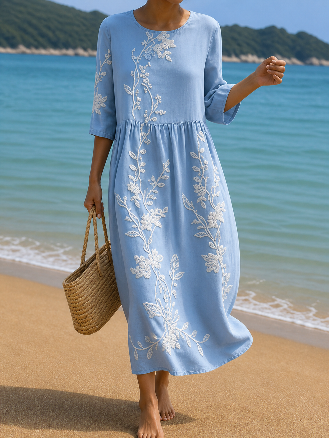 Robe décontractée pour femme à imprimé floral