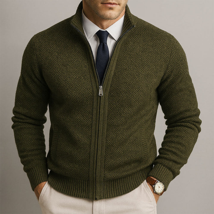 MAISON LUMIÈRE | Cardigan Zippé Col Montant Henri