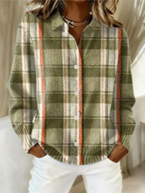 MAISON LUMIÈRE | Cardigan Carreaux Vert Mousse Sylvie