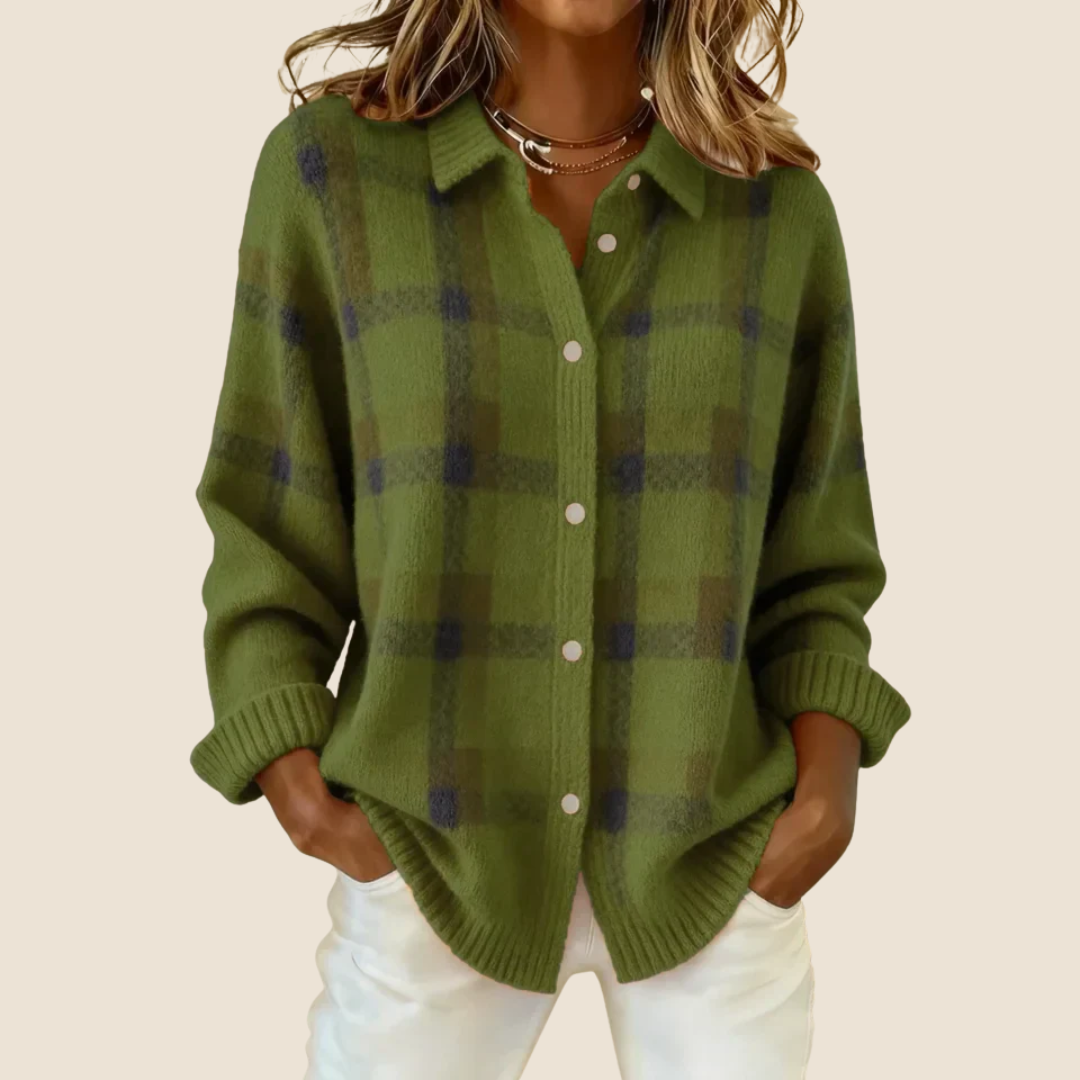 MAISON LUMIÈRE | Veste-Chemise en Maille à Carreaux Florence