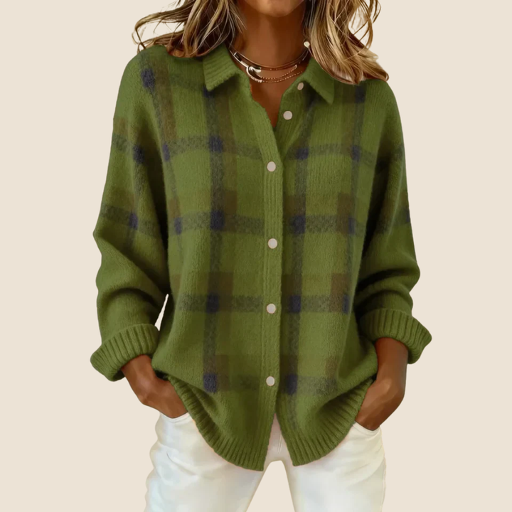 MAISON LUMIÈRE | Veste-Chemise en Maille à Carreaux Florence