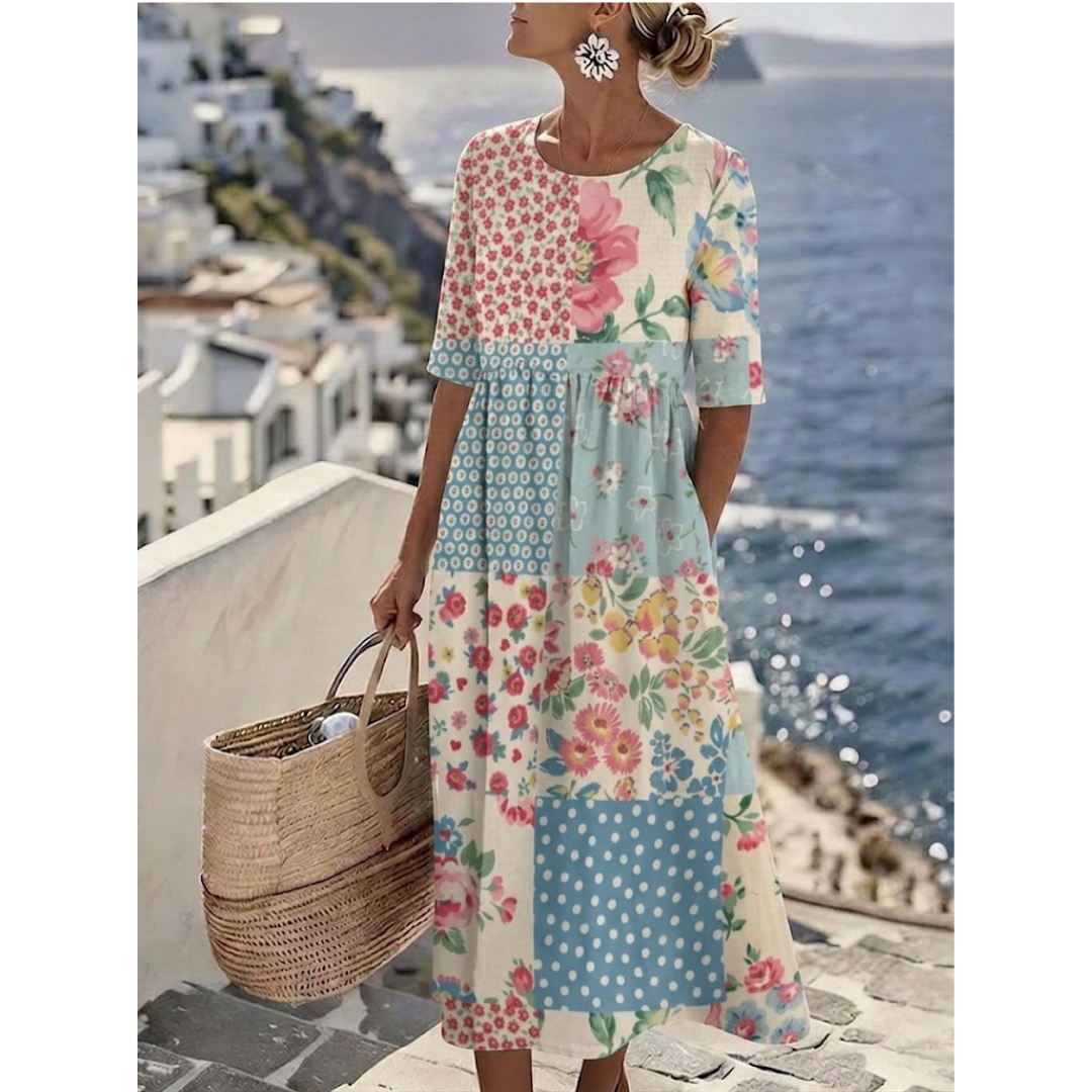 Aurelia™ - Robe midi d'été élégante à fleurs