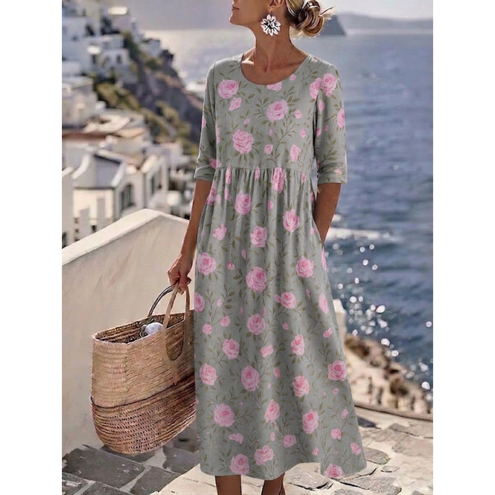 Sophia™ - Robe midi d'été élégante à fleurs