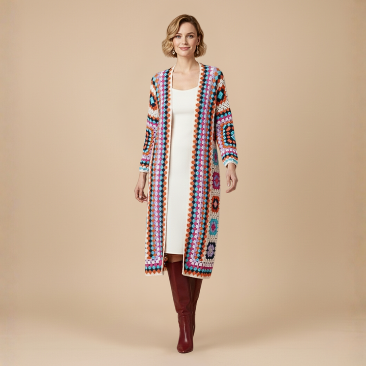 Long gilet bohème pour femme