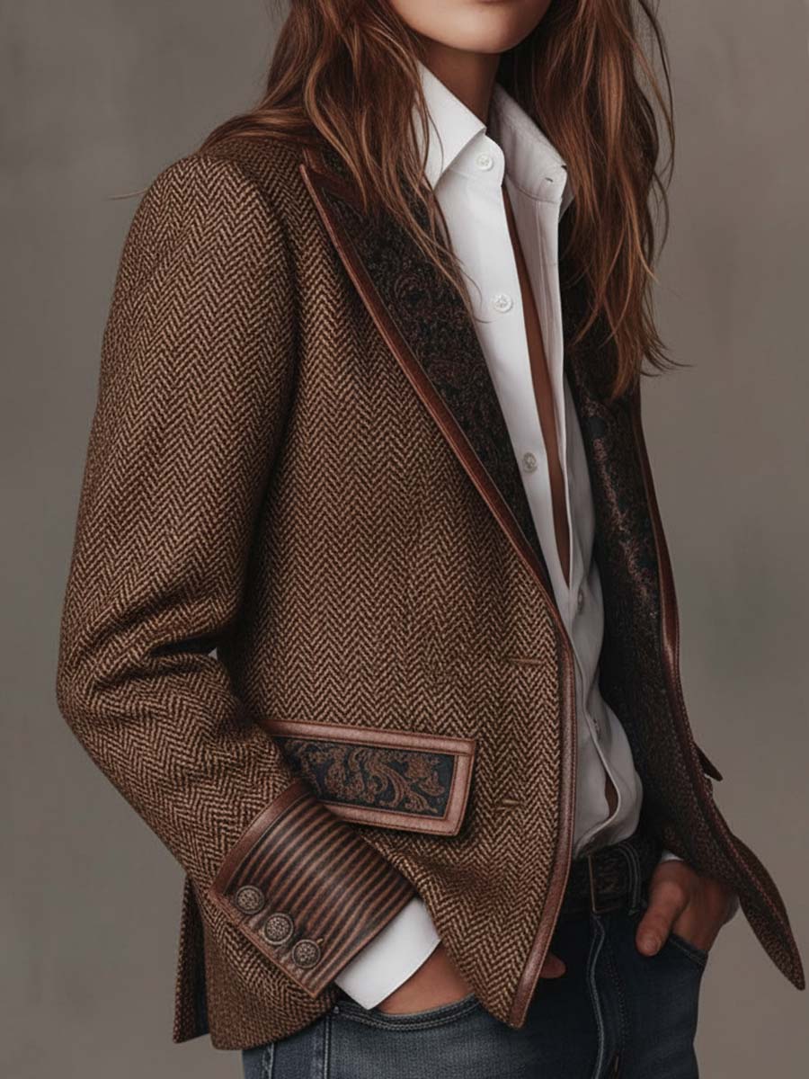 Theodora | Blazer en tissu à chevrons