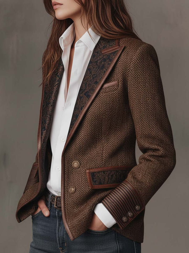 Theodora | Blazer en tissu à chevrons
